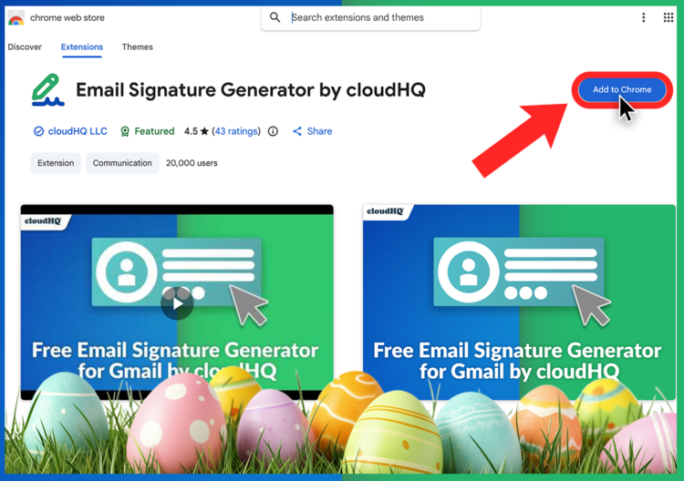 Install Email Signature Generator from Chrome store