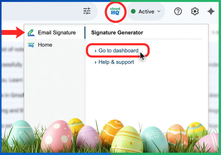 Email Signature Generator dashboard in Gmail