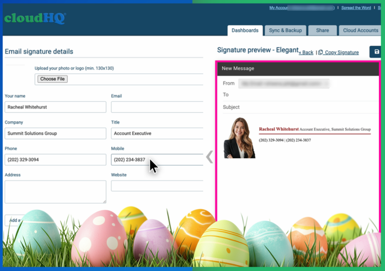 Add your contact information to your email signature