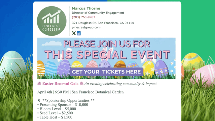 Easter email signature examples for business