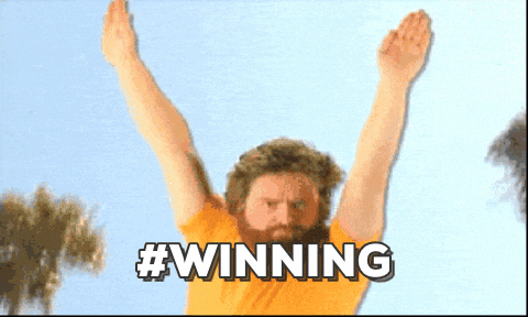 Examples of email GIFs for outreach team wins and recognition