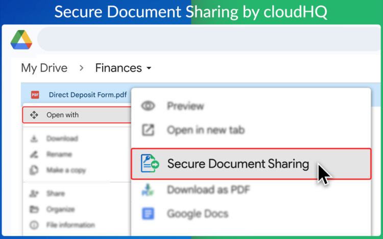 Open Secure Document Sharing from Google Drive