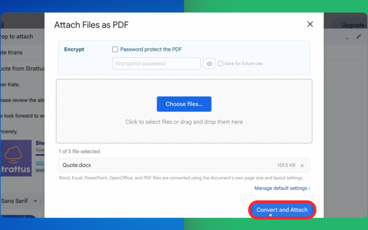 convert and attach button makes pdf read only