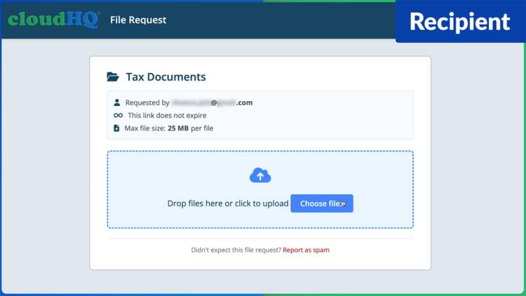 client uploads files through a simple page with no login